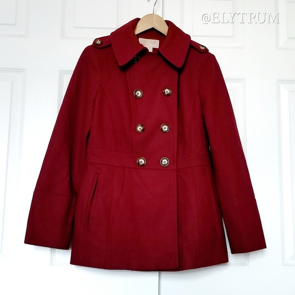 Michael Kors Double Breasted Wool Blend Peacoat - Picture 3 of 6